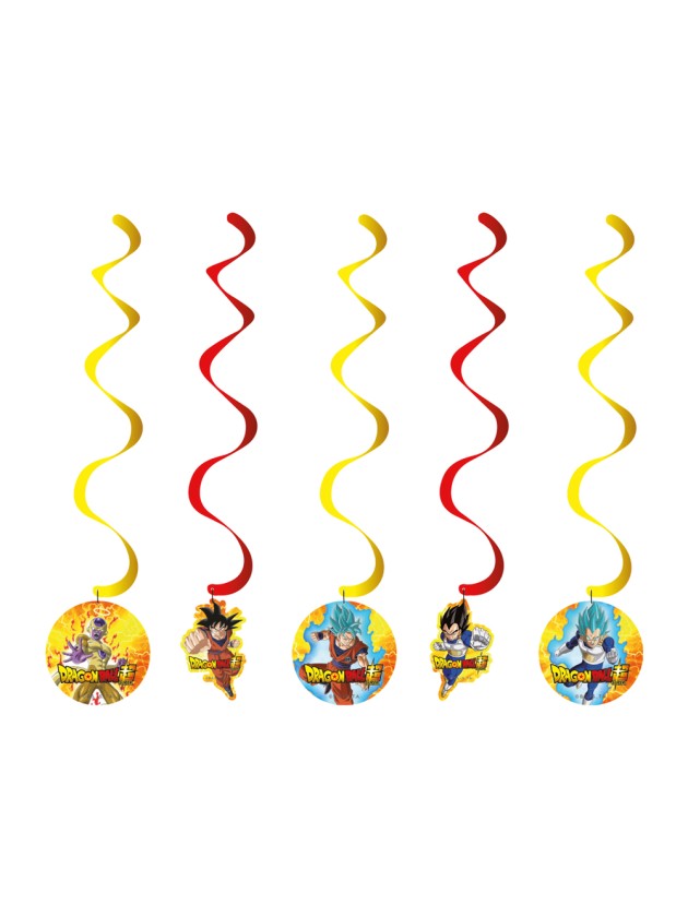 SET 5 SUSPENSIONS SWIRLS DRAGON BALL SUPER © DIA 17CM X 60CM