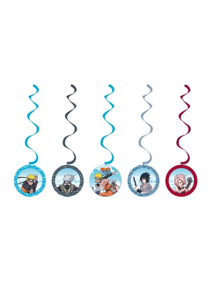 SET 5 SUSPENSIONS SWIRLS NARUTO SHIPPUDEN © DIA 17CM X 60CM