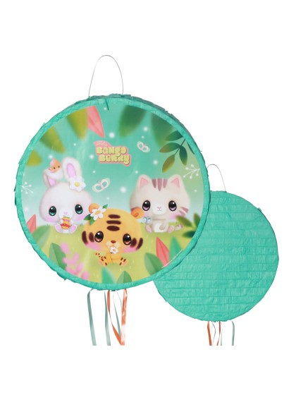FOLDABLE GREEN PINATA TO PULL BANGOBERRY® DIA 40CM