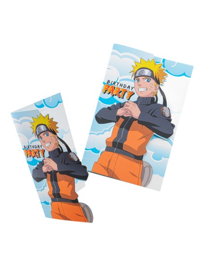 8 INVITATION CARDS NARUTO SHIPPUDEN © (ENGLISH) 16CM X 10CM