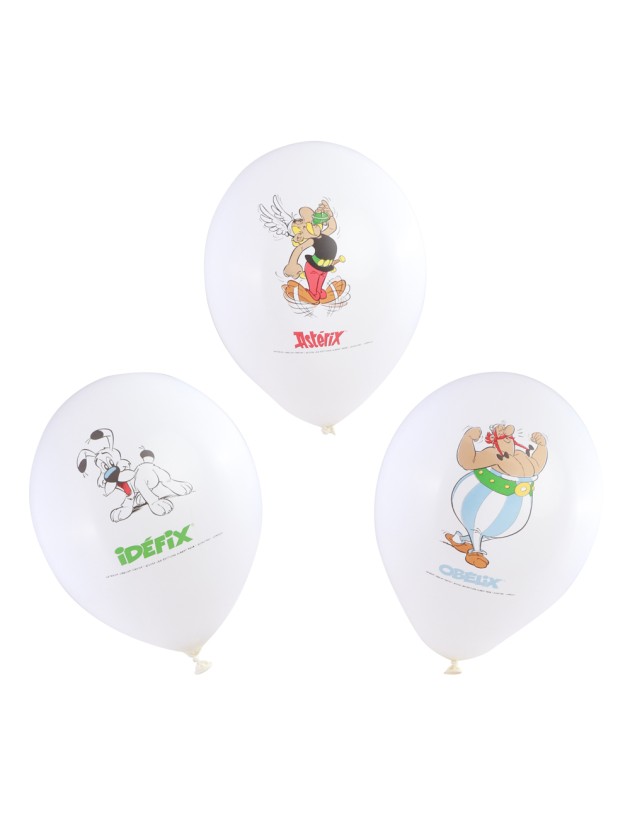 SET 6 BALLONS LATEX 3 SORT. ASTERIX® DIA 27CM