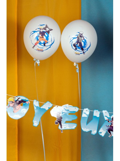 SET 6 BALLONS LATEX 2 SORT. NARUTO SHIPPUDEN © DIA 27CM