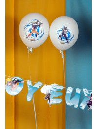 SET 6 BALLONS LATEX 2 SORT. NARUTO SHIPPUDEN © DIA 27CM