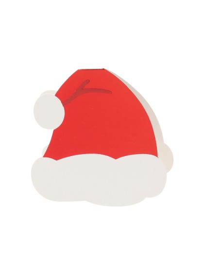 6 MARQUE-PLACES ROUGE METAL BONNET DE NOEL 6CM X 7CM