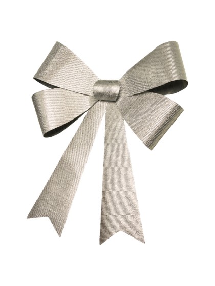 1 NOEUD ARGENT BRILLANT GEANT 71CM X 86CM