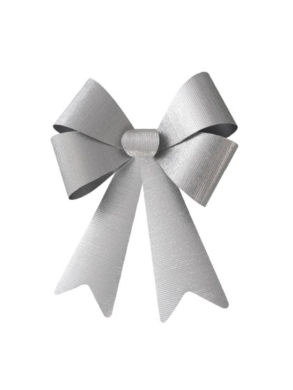 1 NOEUD ARGENT BRILLANT MAXI 50.8CM X 66CM