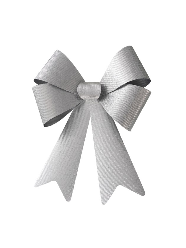1 NOEUD ARGENT BRILLANT MAXI 50.8CM X 66CM