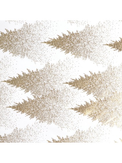 WHITE VELVET TABLE RUNNER GOLDEN TREE SPIRIT 28CM X 3M