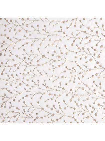 CHEMIN DE TABLE FOURRURE BLANC TWIGS IMPRESSION OR MAT 28CM X 3M