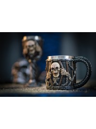 PRISONNER SKULL RESIN MUG DIA 9.5CM X 10CM