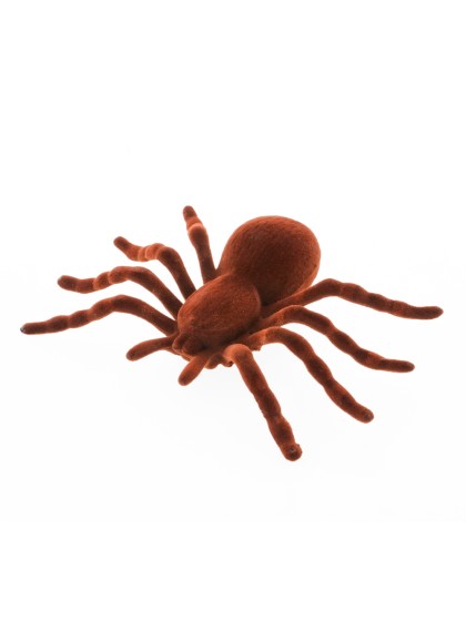 SPINNE BRAUN GEFLÖCKT 18CM X 11.5CM X 3.5CM