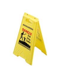 HALLOWEEN PVC DANGER SIGN BOARD 31CM X 3.5CM X 53CM