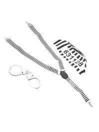 KIT PRISONER 3 PIECES: HAT SUSPENDERS HANDCUFFS ONE SIZE