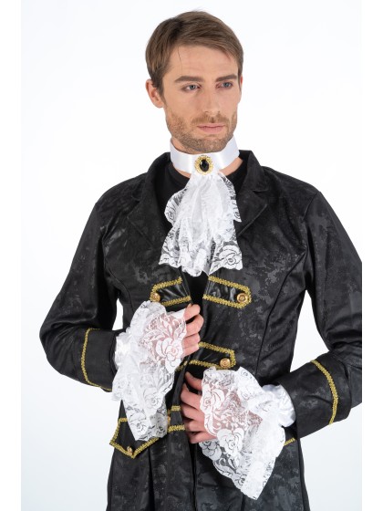 KIT JABOT BLANC ET MANCHETTES TU