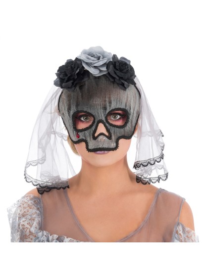 SKULL MASK WITH BRIDE VEIL 