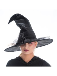 WITCH HAT WITH BLACK ROSE 