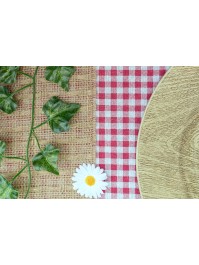 GRIDED NATURAL JUTE TABLE RUNNER 28CM X 3M