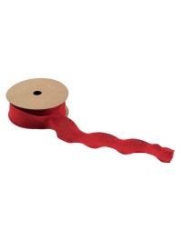 RUBAN PLISSE ROUGE 4CM X 10M