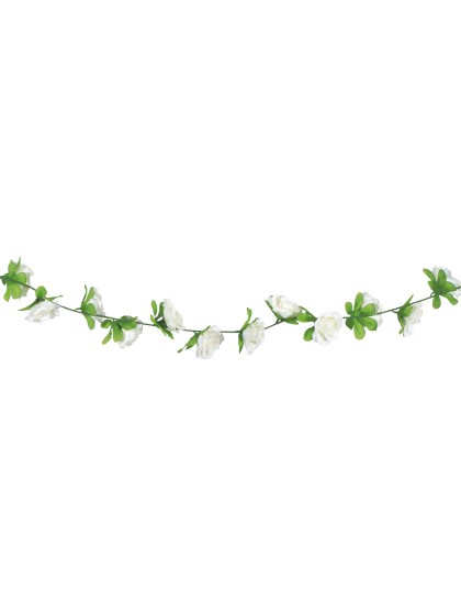 GARLAND SMALL WHITE ROSES 220CM