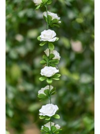 GARLAND SMALL WHITE ROSES 220CM