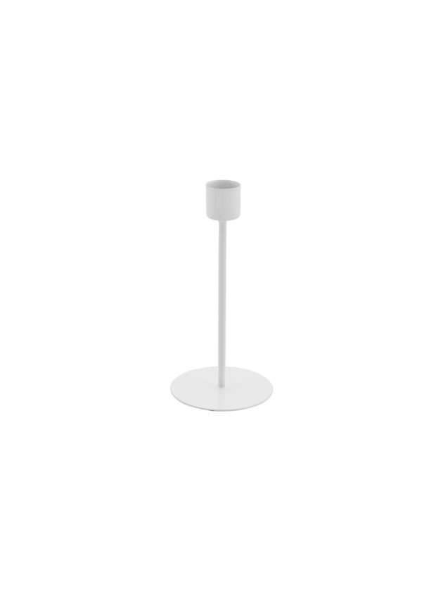 BOUGEOIR METAL BLANC DIA 7CM X 15CM