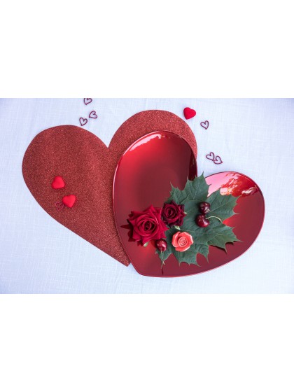LOT 4 SETS DE TABLE COEUR PREMIUM ROUGE AMOUR 41CM X 35.5CM
