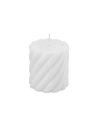 BOUGIE PILIER TORSADE BLANC DIA 7CM X 7.5CM