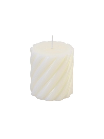 IVORY SPIRAL PILLAR CANDLE DIA 7CM X 7.5CM