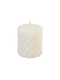 IVORY SPIRAL PILLAR CANDLE DIA 7CM X 7.5CM