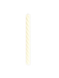 SET 2 BOUGIES FLAMBEAU TORSADE IVOIRE DIA 2.2CM X 26CM
