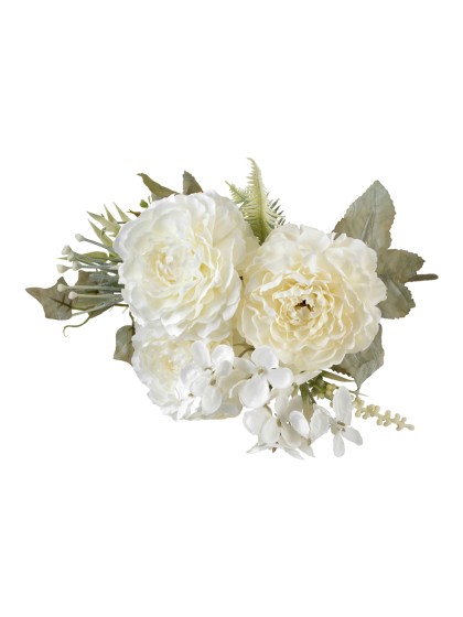 BUNCH OF 3 WHITE RANUNCULUS 32CM