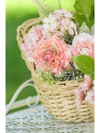 BOUQUET 3 RENONCULES ROSE 32CM