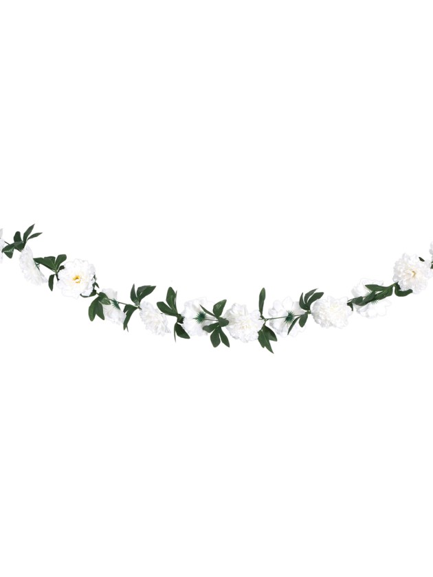 GUIRLANDE PIVOINES BLANCHES 220CM