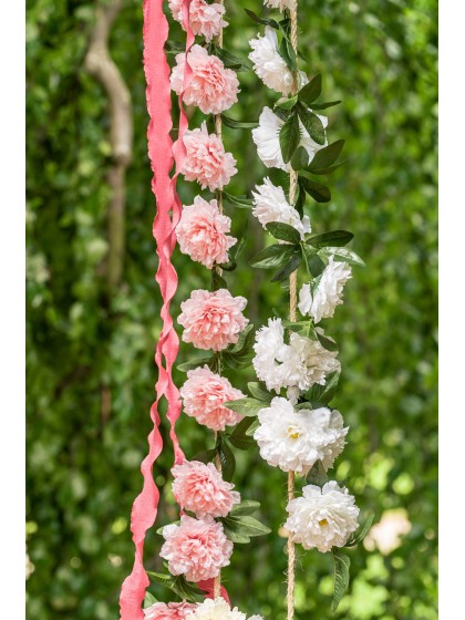 GUIRLANDE PIVOINES ROSE PASTEL 220CM