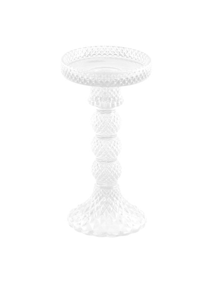 CLEAR GLASS CANDLEHOLDER MACARENA BIG SIZE DIA 8.8CM X 16.7CM