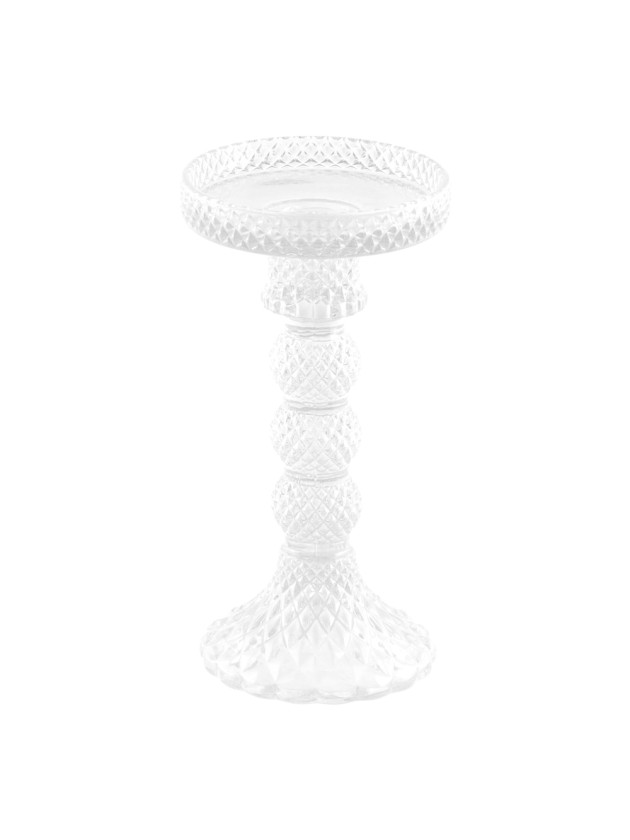 CLEAR GLASS CANDLEHOLDER MACARENA BIG SIZE DIA 8.8CM X 16.7CM
