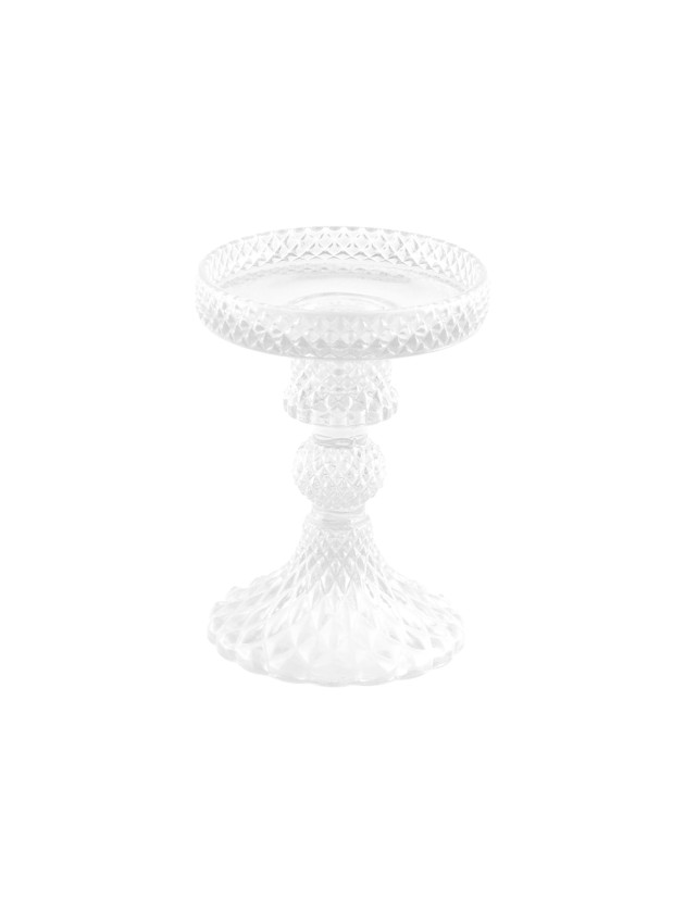 KERZENHALTER GLAS TRANSPARENT MACARENA PM DIA 8.8CM X 11.8CM