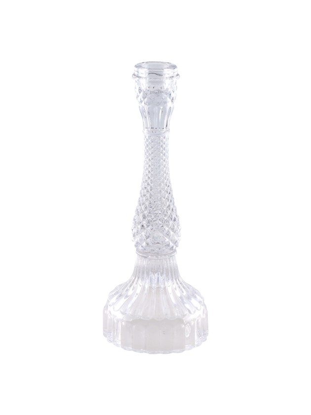 KERZENHALTER FACKELKERZE GLAS TRANSPARENT SYMPHONIE GM DIA 10.5CM X 27CM