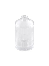 MINI VASE GLAS GERILLT TRANSPARENT DIA 4.3CM X 7.5CM