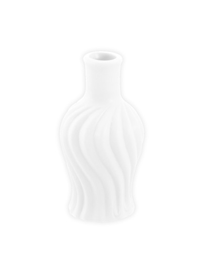 MINI VASE CERAMIQUE TORSADE BLANC DIA 4.5CM X 8.5CM