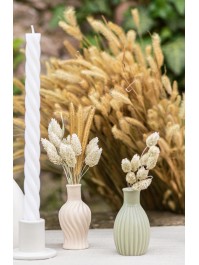 MINI VASE CERAMIQUE STRIE VERT SAUGE DIA 4.5CM X 8.5CM