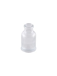 MINI VASE VERRE STRIE TRANSPARENT BALLADE DIA 4.3CM X 7.4CM