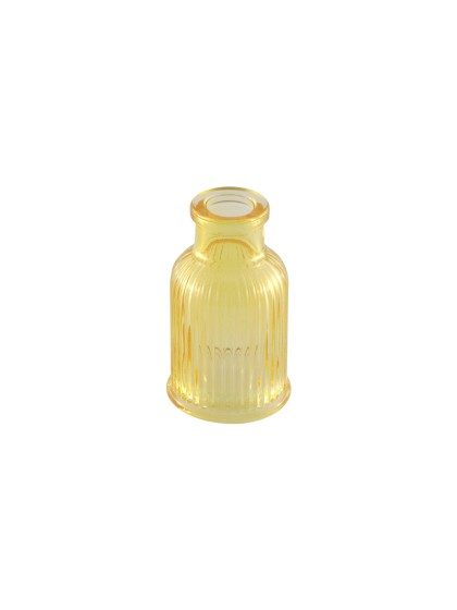 MINI VASE GLAS GERILLT GELB BALLADE DIA 4.3CM X 7.4CM