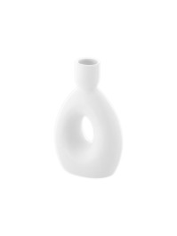 BOUGEOIR CHANDELIER CERAMIQUE ROND BLANC 8.7CM X 4.3CM X 14CM