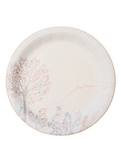 8 ASSIETTES PLASTIC FREE MON BAPTEME 23CM