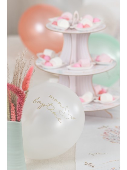 SET 6 BALLONS LATEX MON BAPTEME DIA 27CM