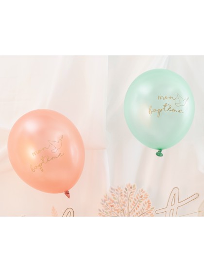 SET 6 BALLONS LATEX MON BAPTEME DIA 27CM