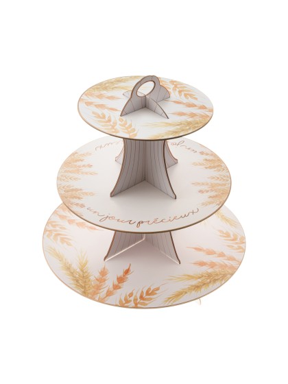 STÄNDER PETITS-FOURS KARTON 3 EBENEN EIN KOSTBARER TAG DIA 30.5CM / 24.5CM / 18CM X 33CM