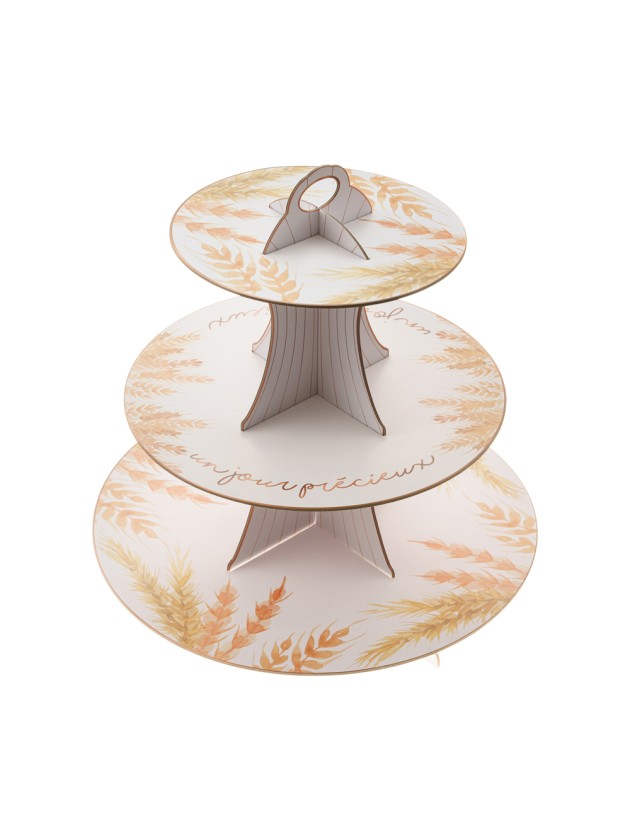 STÄNDER PETITS-FOURS KARTON 3 EBENEN EIN KOSTBARER TAG DIA 30.5CM / 24.5CM / 18CM X 33CM
