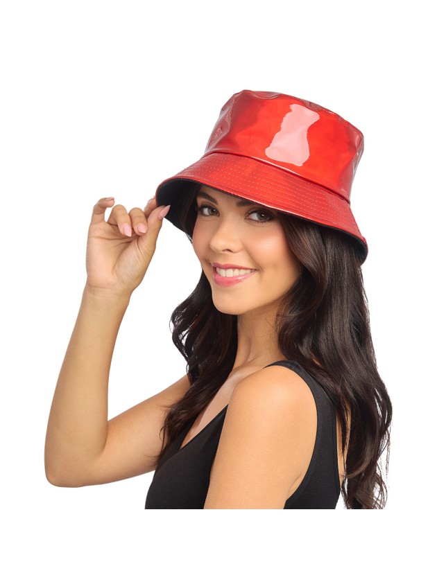 IRIDESCENT RED BUCKET HAT ONE SIZE